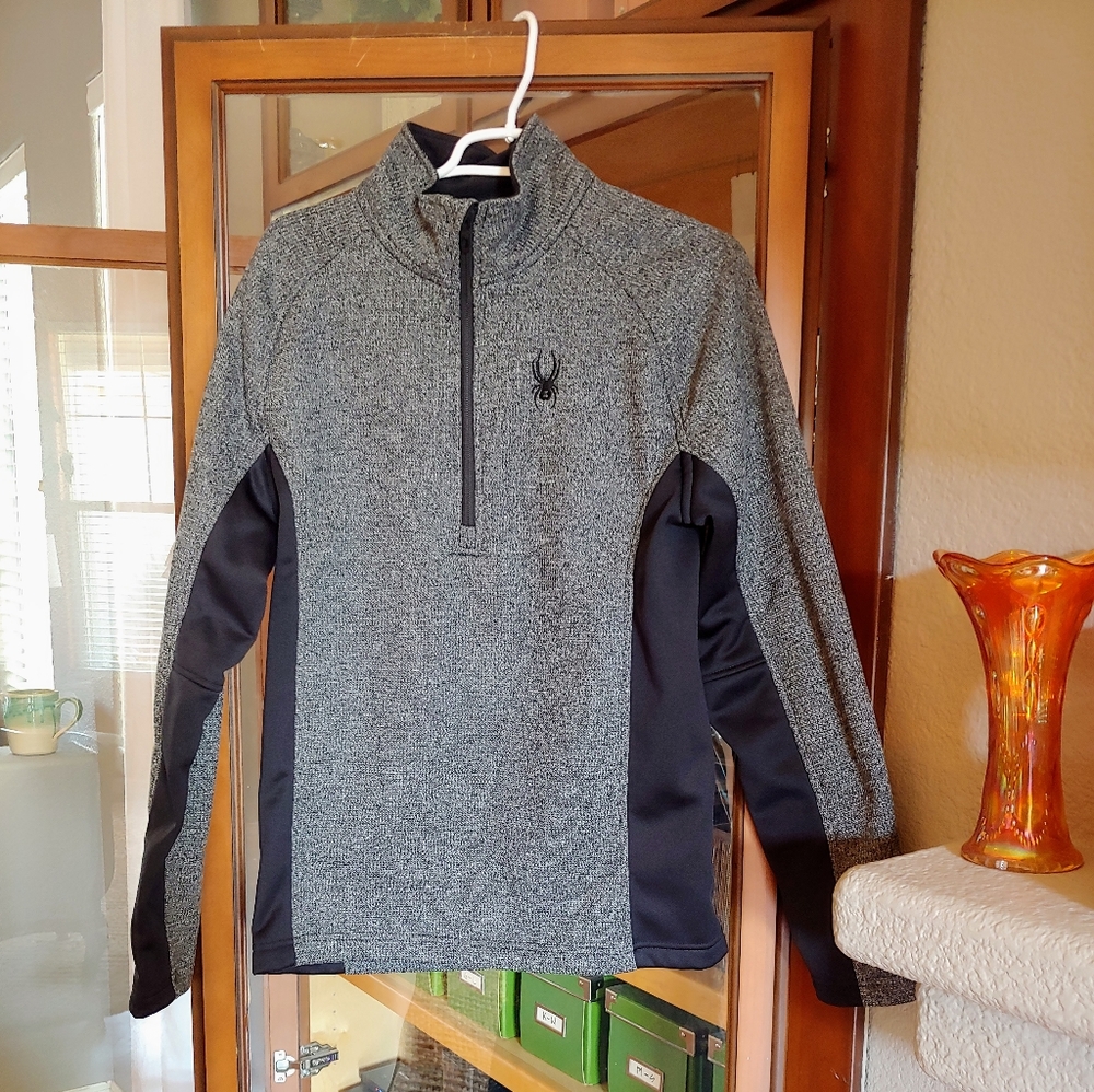 Spyder Outbound mens half zip pullover jacket size m grey black